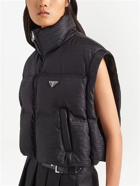 prada detachable-sleeve puffer jacket pink|prada puffer jacket sale.